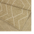Jute/White Indoor/Outdoor Area Rug with Modern Diamond Motif - 5'3" x 7'3"