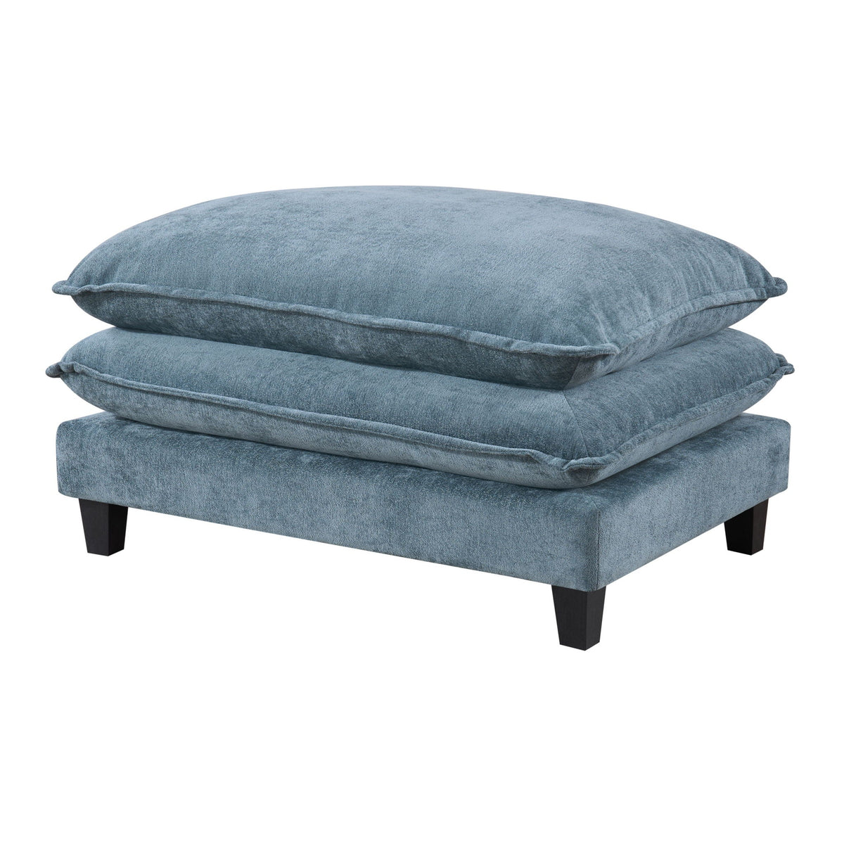 Modern Sectional Sofa with Removable Ottomans, USB Ports - Dark Gray or Light Blue