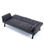 Foldable Sofa Bed with Cup Holder and Solid Wood Frame - Multiple Colors