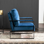 Classic Mid Century Modern Accent Chair with Square Metal Frame - Multiple Colors