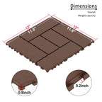 Interlocking Deck Tiles with Anti-Slip Surface - Dark Gray or Dark Brown