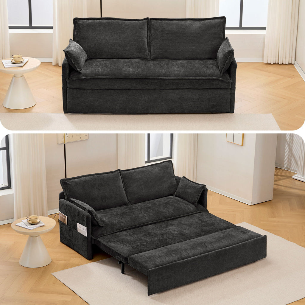 Convertible Sleeper Sofa Bed with Storage and USB/C Charging - Fabric