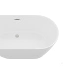 Glossy Freestanding Bathtub with Pop Up Drain - White