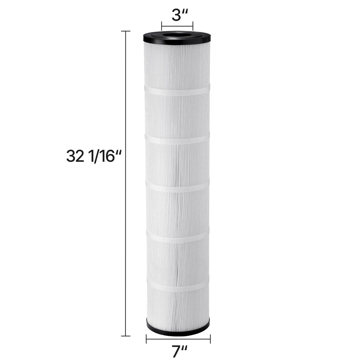 Hot Tub Spa Pool Filter Cartridge 4-Pack with Trilobal Fiber - Black