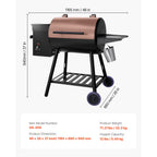 Wood Pellet Grill Smoker with Digital Controls - 456 Sq.In Cook Area