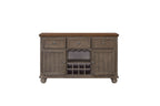 Rustic 2 Tone Server with Wine Storage - Gray