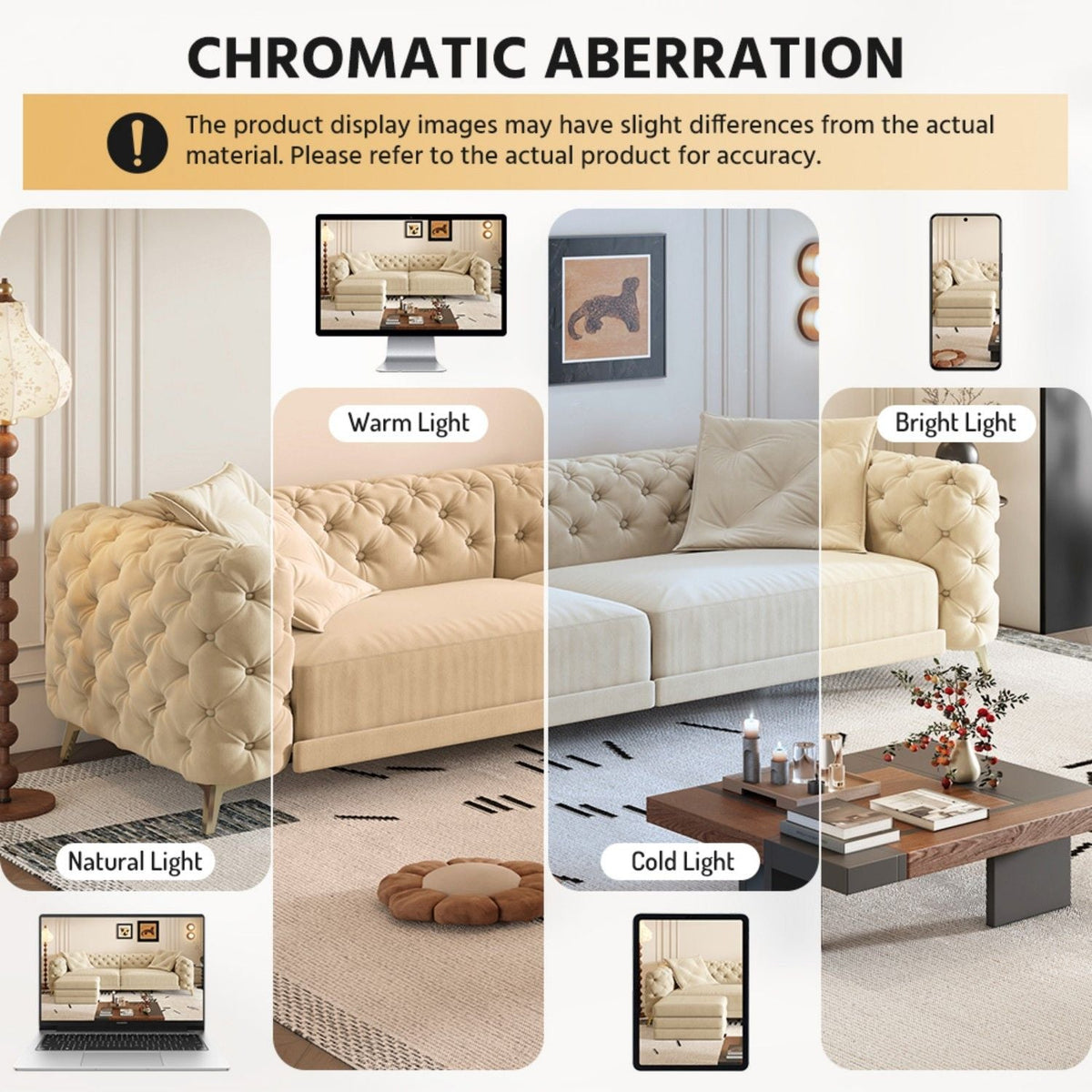 3-In-1 Convertible Sleeper Sofa Set with Deep Seat & Movable Ottoman - White, Beige, Gray