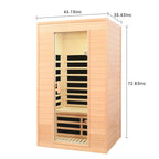 Hemlock Far Infrared Roof Embedded Indoor Sauna Room with LCD Controls - Light Brown