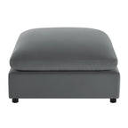 Caylie Upholstered Ottoman with Removable Covers - Beige or Dark Gray
