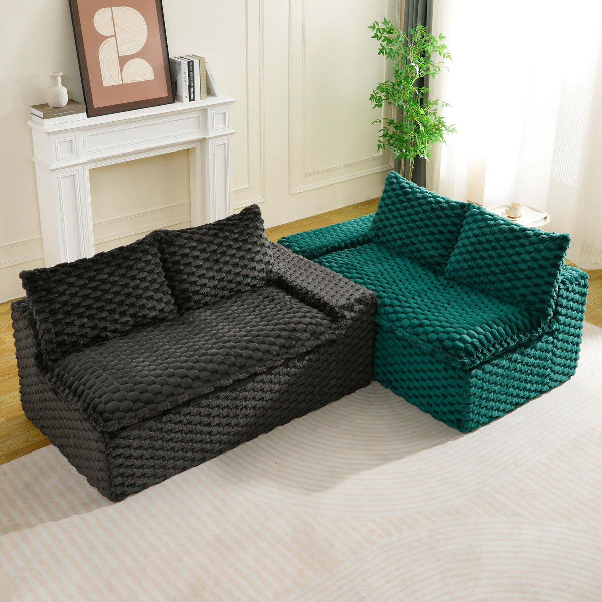 Multifunctional Stationary Sofa with Adjustable Layout - Choice of Color