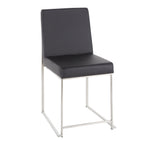 Fuji Contemporary High Back Dining Chair Set with Upholstered Seat - Multiple Colors