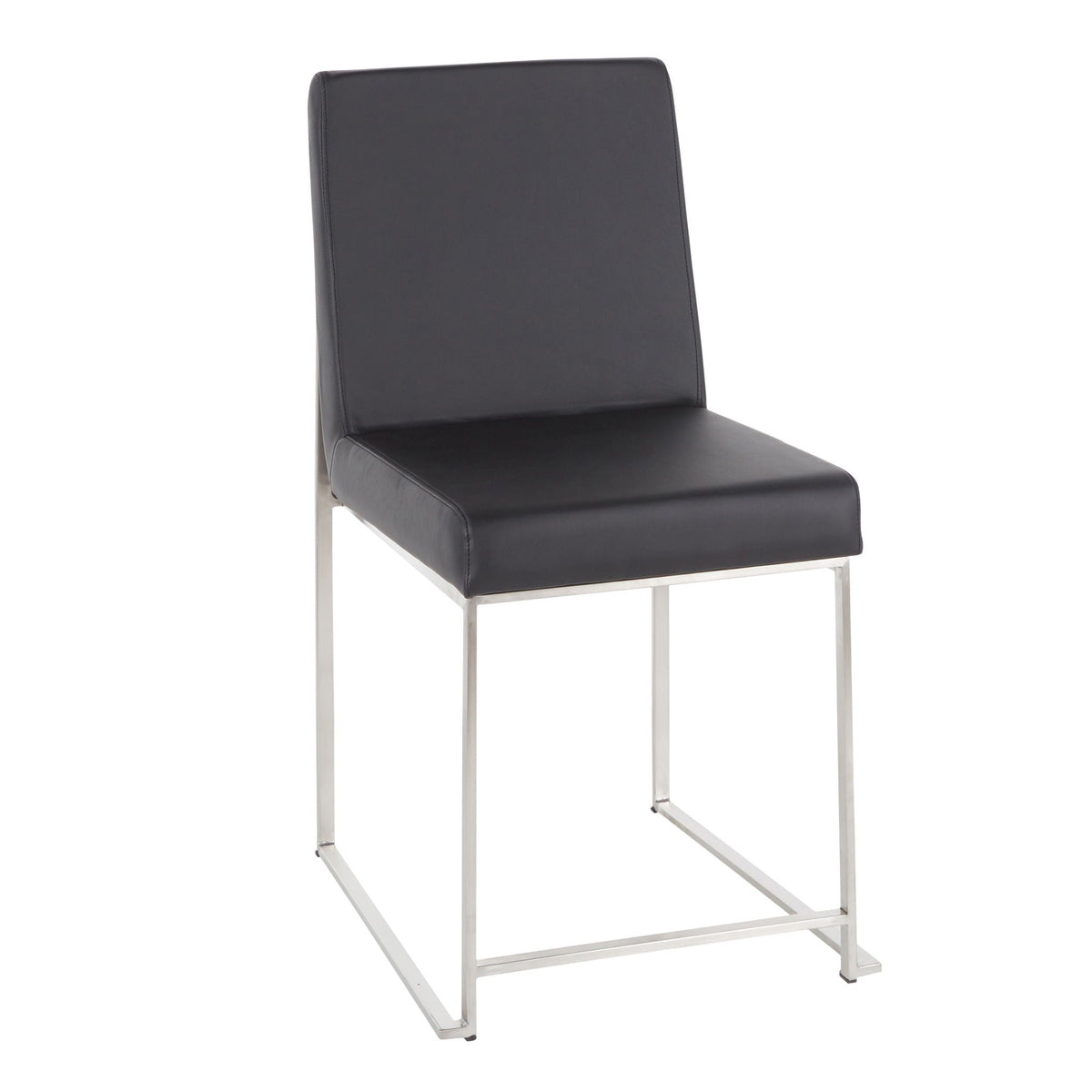 Fuji Contemporary High Back Dining Chair Set with Upholstered Seat - Multiple Colors