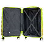 PC Spinner Wheel Luggage Set with 360° Wheels - Green + Yellow