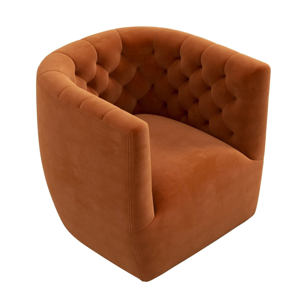 Ergonomic Design Swivel Chair with Tufted Accent - Multiple Colors