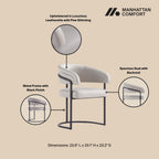 Geometric Base Dining Chair with Vegan Upholstery – White or Gray
