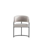Geometric Base Dining Chair with Vegan Upholstery – White or Gray