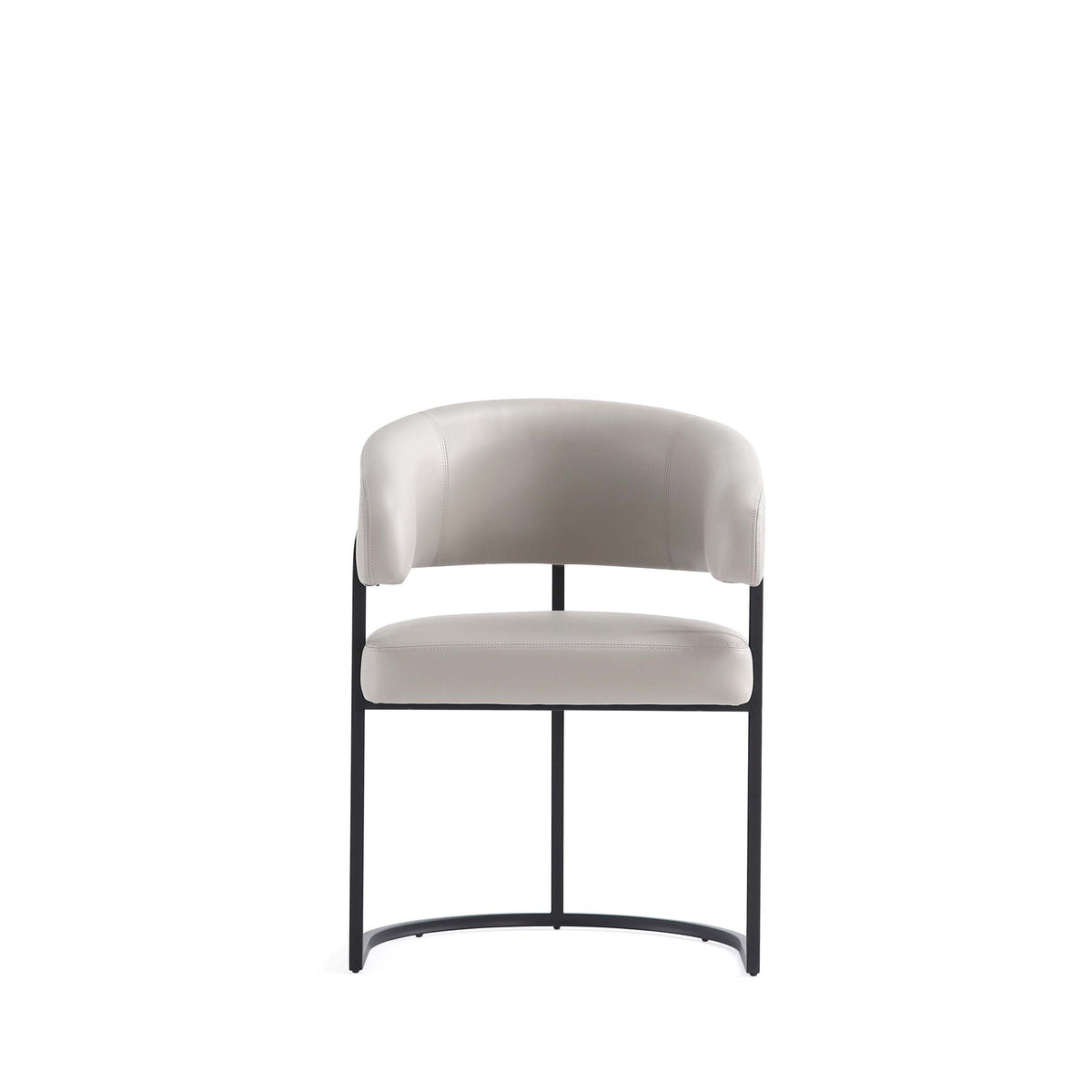 Geometric Base Dining Chair with Vegan Upholstery – White or Gray