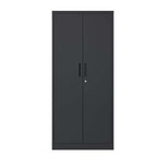 Steel Garage Storage Cabinet with Adjustable Shelves and Lock – Black or White