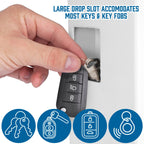 48 Keys Digital Key Cabinet Wall Safe with Keypad Access - White