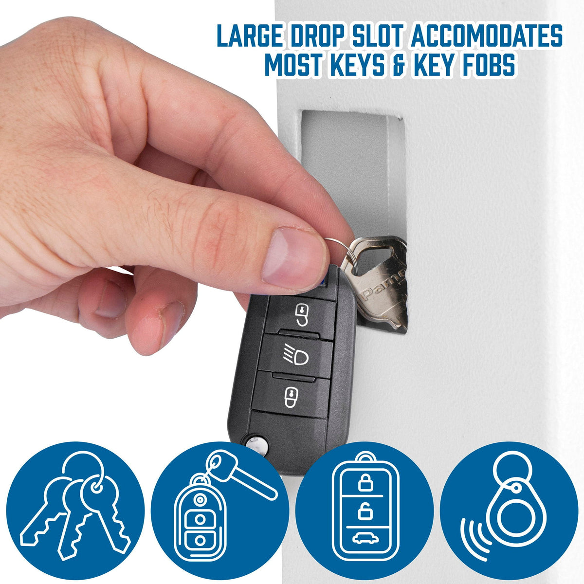 48 Keys Digital Key Cabinet Wall Safe with Keypad Access - White