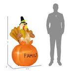 Inflatable Thanksgiving Turkey LED Display with Weather-Resistant Design - Multicolor