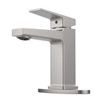 Brushed Nickel Single Handle Bathroom Faucet with Deck - Brushed Nickel