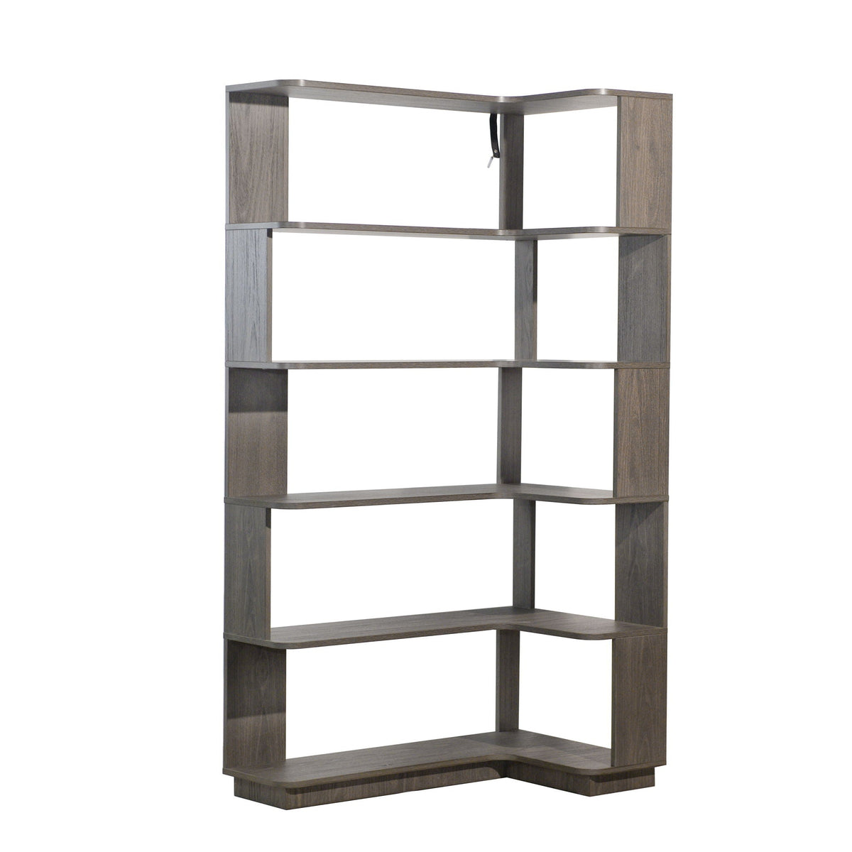 Freestanding Corner Bookshelf with Adjustable Shelves - Dark Brown