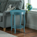 Storage Accent Table with Solid Wood Legs - Light Blue, Dark Brown, or White