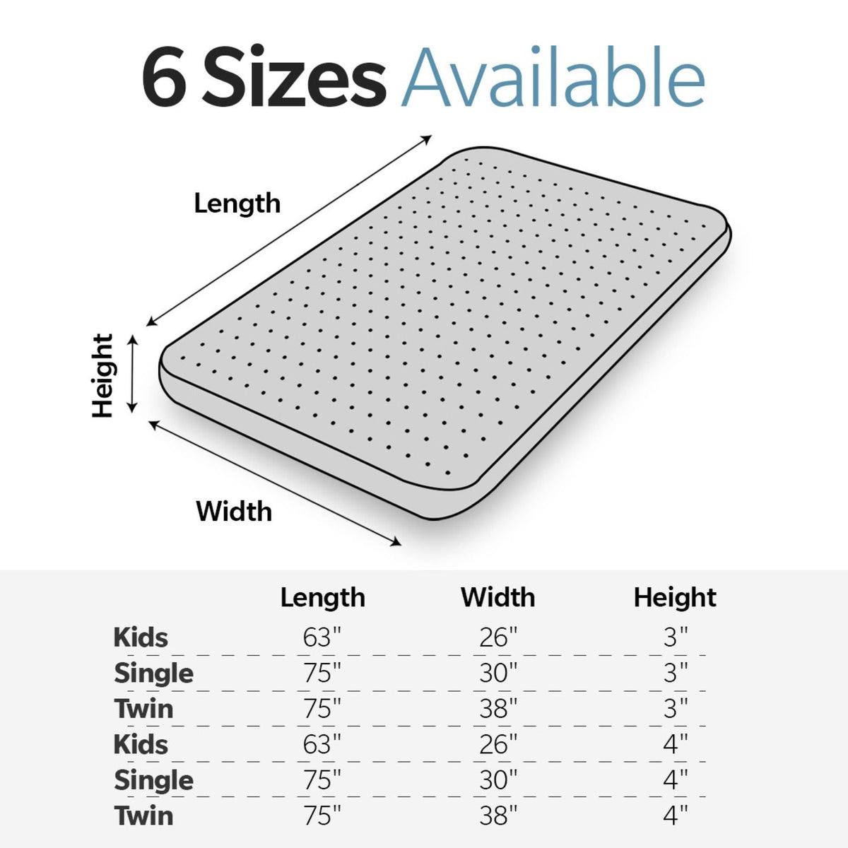 Memory Foam Camping Mattress with Water-Resistant Zipper Cover - Gray