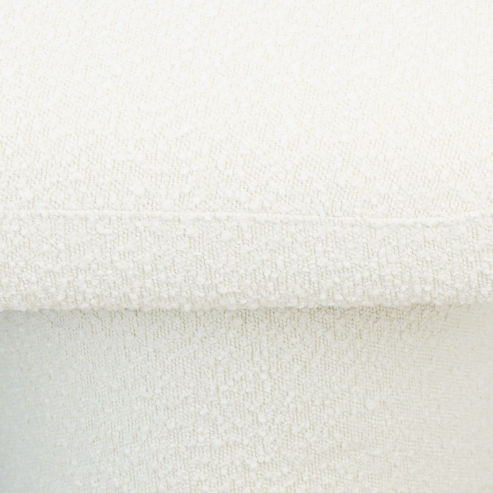 Ivory Upholstered Bench with Boucle Fabric - Randolph