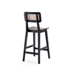 Versailles Counter Stool with Cane Backrest - Light Brown or Black