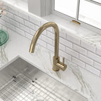 Modern Kitchen Sink Faucet with Single Handle - Gray, Black, Gold