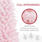 Pink 5ft Pencil Christmas Tree with Snow-Flocked Branches - Pink
