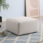 Beige Sofa Ottoman with Plush Corduroy - No Assembly Required