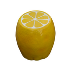 Yellow Lemon Fruit Stool with Playful Resin Design - Yellow