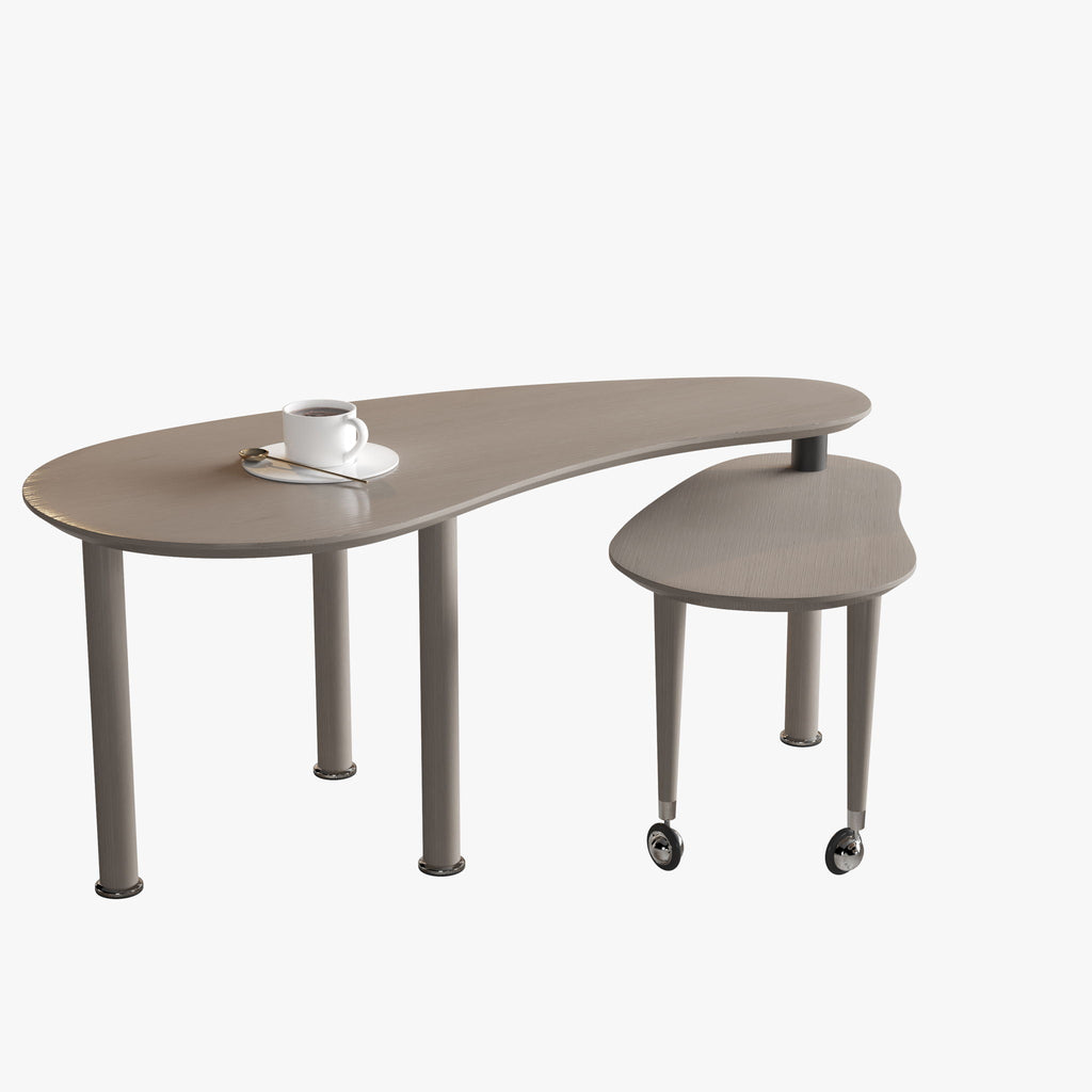 Rotatable Cocktail Table with 360 Degree Rotating Top – Solid Wood Legs