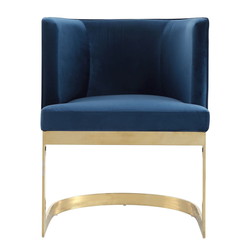 Aura Dining Chair with Brass Frame - Pink, Blue, or Beige