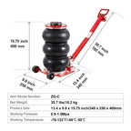 Air Jack 3 Ton Triple Bag Pneumatic Jack with Adjustable Handle