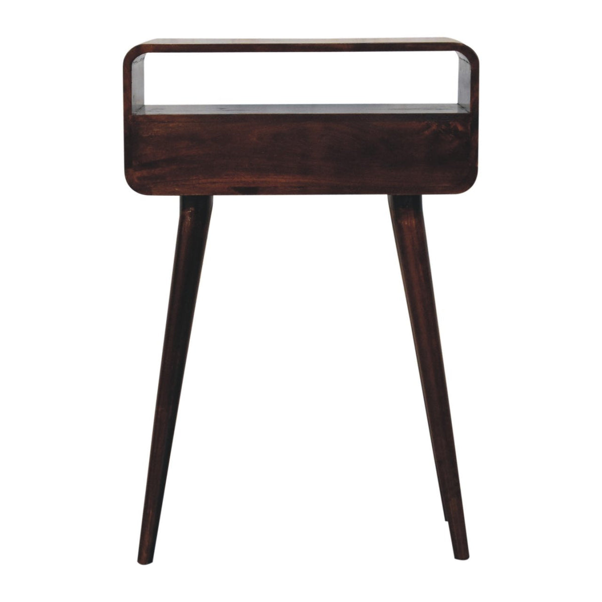 Solid Wood Mini California Console Table with Storage Drawers - Walnut