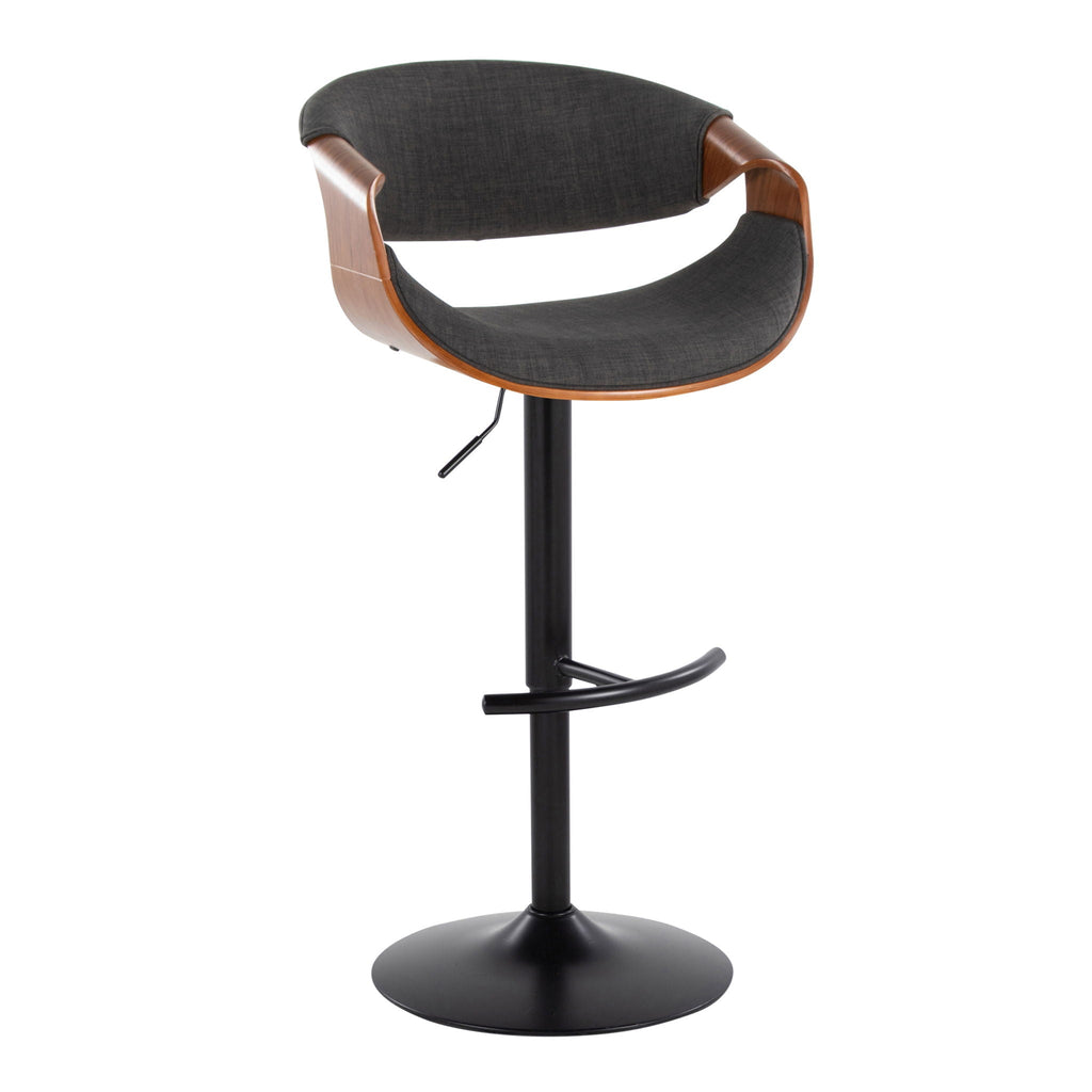 Mid Century Modern Adjustable Barstool Set with Swivel and T Footrest - Multiple Colors