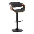 Mid Century Modern Adjustable Barstool Set with Swivel and T Footrest - Multiple Colors