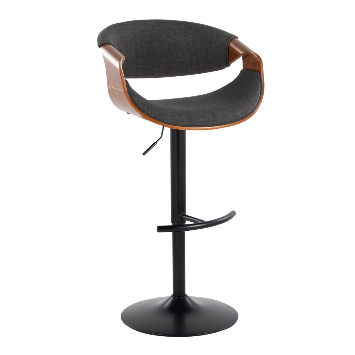 Mid Century Modern Adjustable Barstool Set with Swivel and T Footrest - Multiple Colors