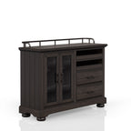 Coffee Server with Glass Storage Cabinet and Storage Drawers - Coffee Finish