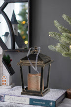 Black Lantern With LED Candle Set of 2 - Battery Operated