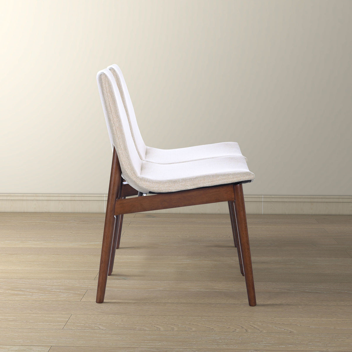 Beige Dining Chair Set of 2 with Solid Wood Construction - Ravel