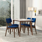 Solid Back Side Chair Set with Mid-Century Modern Design - Multiple Colors