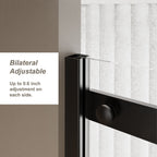 Frameless Shower Door Single Sliding with Zinc Roller Rail System - Black