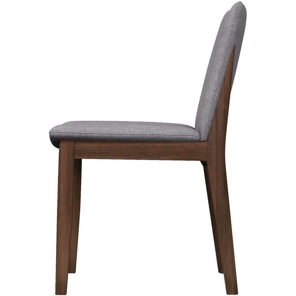 Mid-Century Modern Solid Wood Dining Chair Set with Fabric Upholstery - Multiple Colors