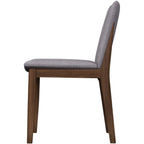 Mid-Century Modern Solid Wood Dining Chair Set with Fabric Upholstery - Multiple Colors
