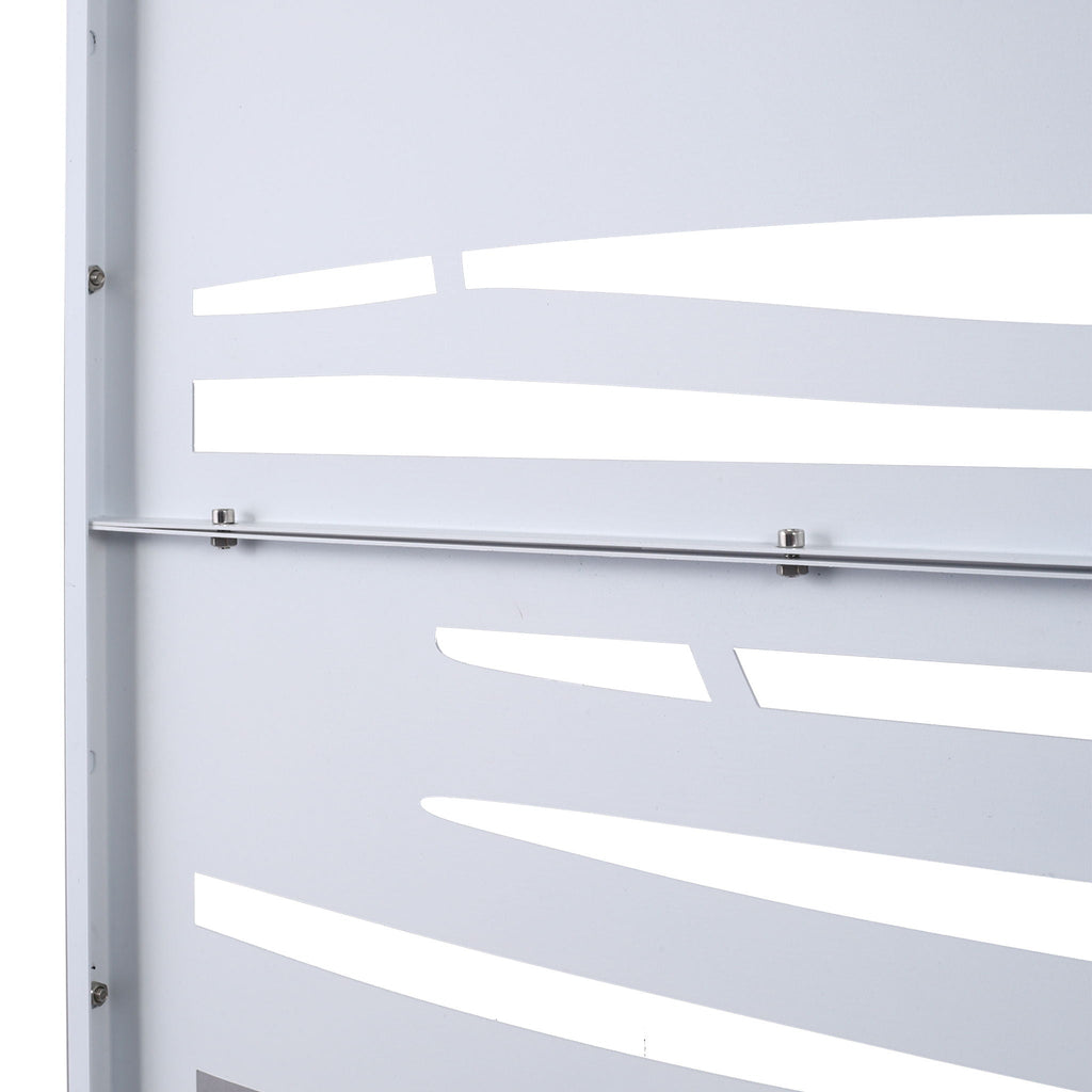 Metal Privacy Screen Room Divider with Durable Construction - Black, White, Dark Brown